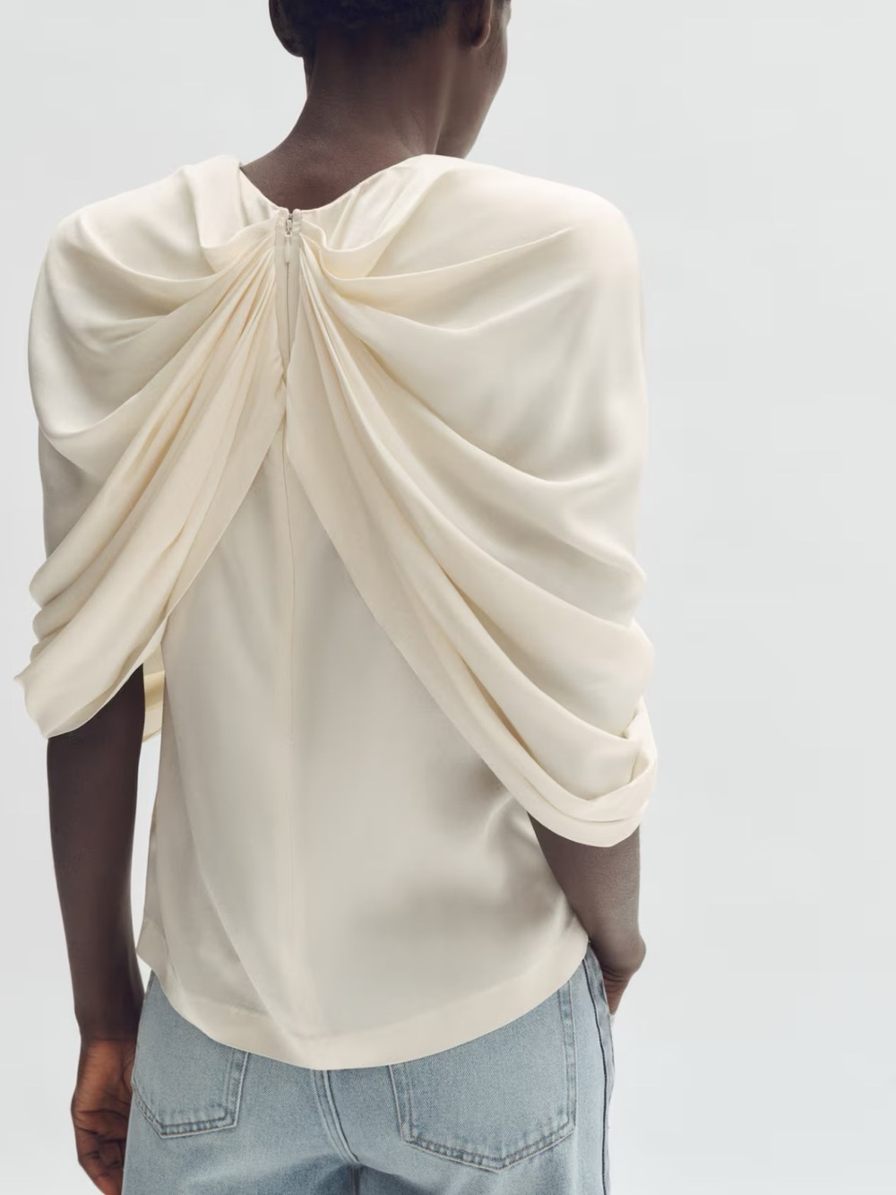 NWT STELLA MCCARTNEY X HM DRAPED SATIN TOP - Picture 2 of 4